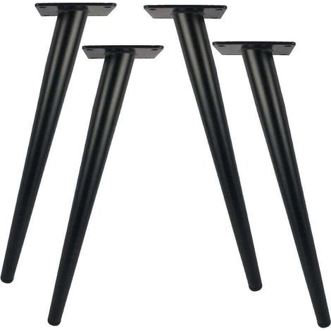 Lot de 4 pieds de table en métal 40 cm robustes pour meubles modernes commodes armoires bureaux tabourets support de remplacement charge jusqu’à 800 kg