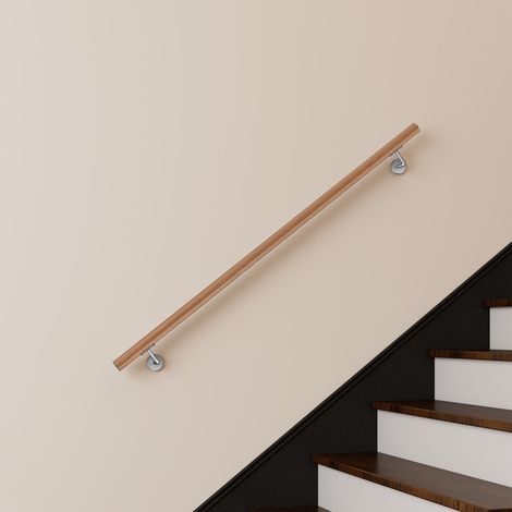 Main courante inox 304 pour intérieur et extérieur -couleur marron- en 150cm- Fixation murale incluse