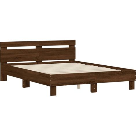 Cadre de lit sans matelas chêne marron 140x190 cm vidaXL (1/5)