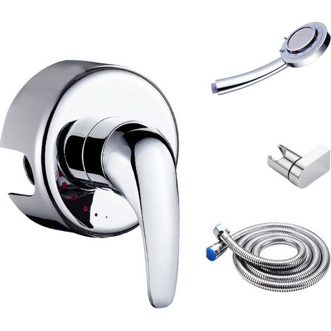 Accessoires de vanne de mélange d'eau chaude et froide murale interrupteur de vanne interrupteur de chauffe-eau électrique ensemble complet de cuivre local monté en surface (tête d'impression à trois (1/2)