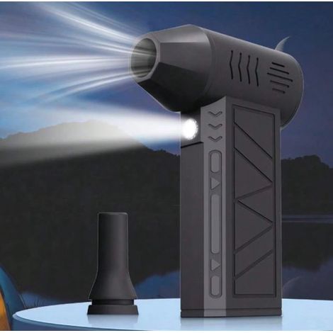 Mini ventilatore turbo，Mini soffiatore per foglie，Ventilatore turbo a getto，Ventilatore portatile，3 impostazioni，Ricaricabile tramite USB-C，Nero (1/4)