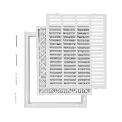 Grille de Retour d'Air avec Filtre pour Ouverture de Conduit 50 x 63 cm, Grille de Ventilation de Retour d'Air Murale, en Acier Revêtement en Poudre, pour Amélioration de la Ventilation Maison (1/3)