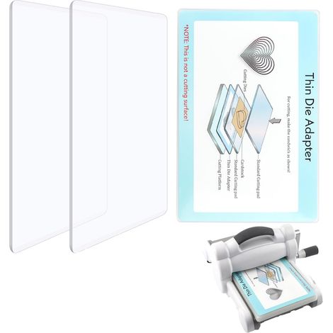 Lot de 3 tampons de découpe standard et adaptateur fin pour machine de découpe plaques de découpe en polycarbonate transparent pour bricolage, scrapbooking, travaux (1/5)