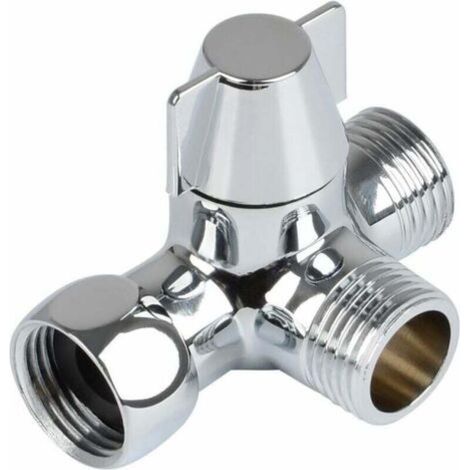 Three-way shower manifold – Solid brass faucet – Polished chrome finish – Easy installation (1/5)