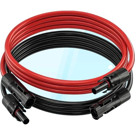 Cable de extensión solar, conectores preinstalados, aislamiento duradero, 5 m (1/2)