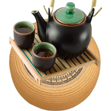 Coussin de sol japonais, coussin d'assise au sol Tatami épais tissé à la main respirant pour yoga, méditation, décoration d'intérieur zen (1/5)