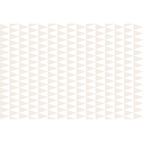 Papier peint panoramique beige & blanc graphique | Tapisserie panoramique scandinave chambre adulte | Papier peint panoramique pour cage d'escalier - 267 x 400 cm (4 pièces) (1/2)