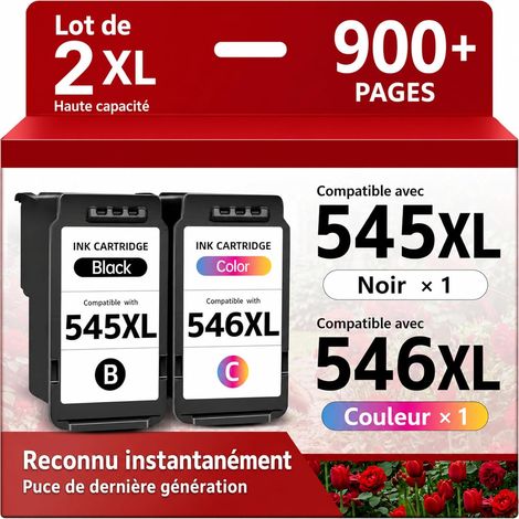 545 546 XL Cartouches d'encre Remplacement pour Canon 545-546 (1/5)