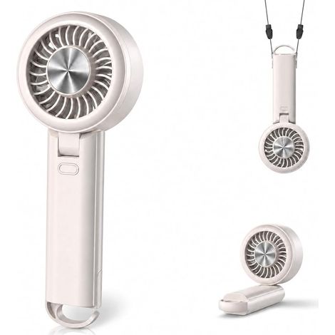 CNMTCCO Tragbarer Tischventilator mit 2000-mAh-Akku, 3 Geschwindigkeitsstufen, USB-wiederaufladbarer Ventilator für Zuhause, Büro und Reisen (Beige) (1/5)