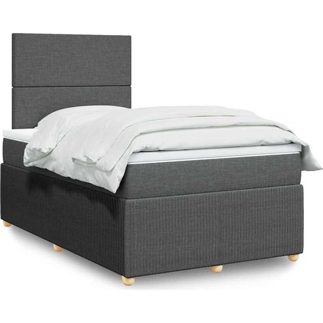 Boxspringbett mit Matratze Dunkelgrau 120x190 cm Stoff