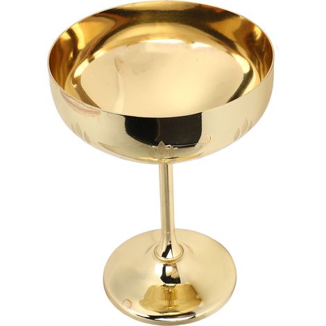 Verre à champagne en métal, gobelet en acier inoxydable 304, gravé, pour bar ou fête, verre à vin rouge décoratif, motif épi de blé, plaqué or (1/5)