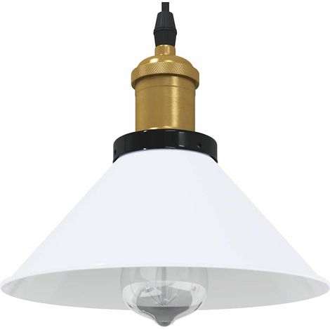 Lámpara colgante vintage altura regulable 22 x 10 cm diseño interior acogedor metal blanco brillante 020058017 (1/5)