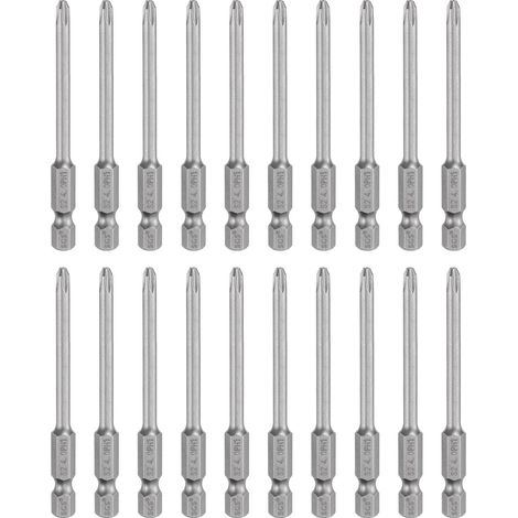 20pcs 1 Phillips Embout Tournevis PH1 1/4" Hexagonal 3" (75mm) (1/5)