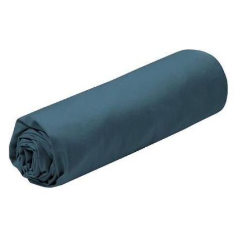 Drap housse percale de coton 140 x 200 cm Petrole (1/2)