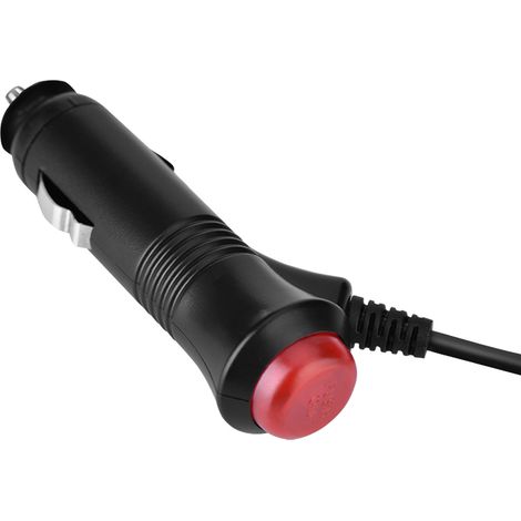 Chargeur allume-cigare 12V avec interrupteur et câble DC 5.5x2.1mm pour voiture - Charge rapide et sécurisée.