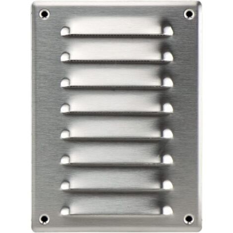 1 - Grille D'Aération - Registre D'Évacuation - Acier Galvanisé Avec Moustiquaire - Pour Mur Et Plafond - Argent - 14x19cm (1/5)