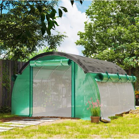 CHICFURN Serra a tunnel 4 x 3 x 1,98 m verde in plastica e acciaio zincato, 8 finestre (1/5)