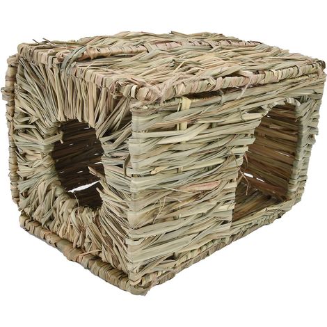 Cages à lapins en paille tressée, maisons pliables et confortables pour petits animaux, clapiers, abris naturels pour petits animaux (1/5)