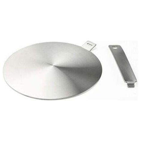 Induktionsadapter, Konverterscheibe für Induktionskochfeld, Wärmeverteilungsplatte mit abnehmbarem Griff und Sockel, 20 cm