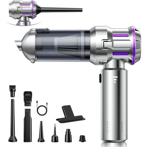 Aspirateur à Main 25000Pa sans Fil 4-en-1, 3 Vitesses, Souffleur Gonfleur pour Voiture Maison USB-C (1/5)