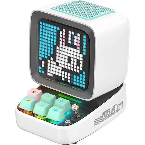 Réveil Bluetooth portable Ditoo-Pro style pixel art rétro, panneau d'affichage LED à personnaliser, cadeau mignon pour la décoration intérieure (blanc) (1/5)