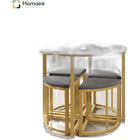 Table à manger en velours multicolore 80 x 80 x 75 cm HOMAIRE (1/5)