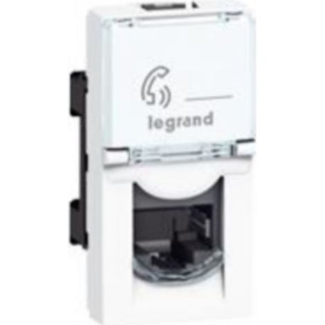 Prise RJ45 catégorie6 FTP Mosaic 1 module - blanc - LEGRAND