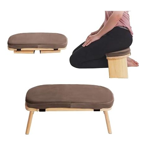 Tabouret de Méditation Bambou Banc de Méditation Pliable avec Coussin de Méditation Banc de Méditation Agenouillé pour comme Banc de Yoga, Banc de Prière (1/5)