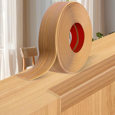 Baguette d’Angle PVC Cornière Moulure Murale Autocollante Protection Profilé Souple pour Bordure de carrelage Plafond (Grain de chêne Jaune, 6cm×3m) (1/5)