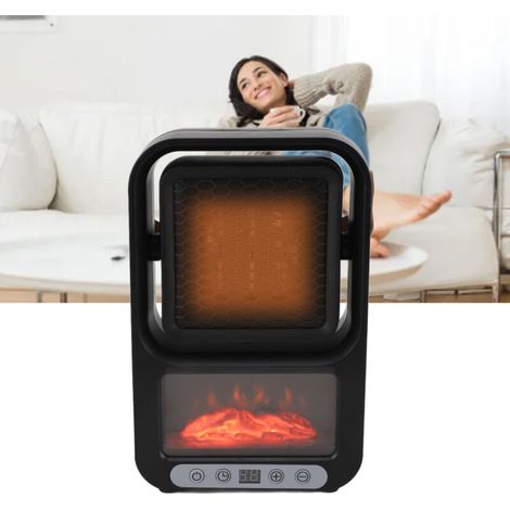 Adjustable silent electric radiator with 3D flame, 150 mAh, for bedroom and office