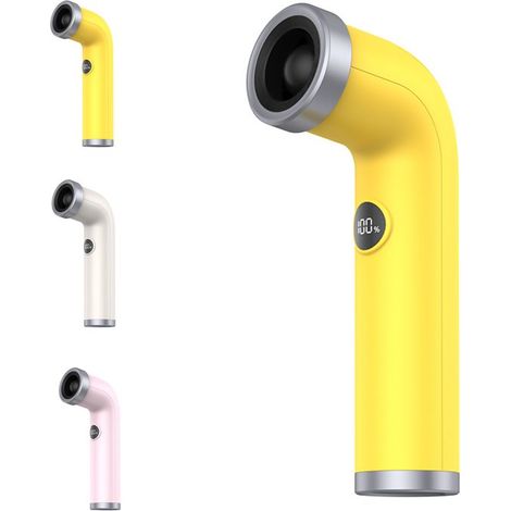 Ventilateur portable sans pales - Jaune - Design incurvé unique - Mini ventilateur (1/5)