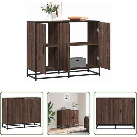 vidaXL Badezimmer - Sideboard Braun Eichen-Optik 94x35x76 cm Holzwerkstoff (1/5)