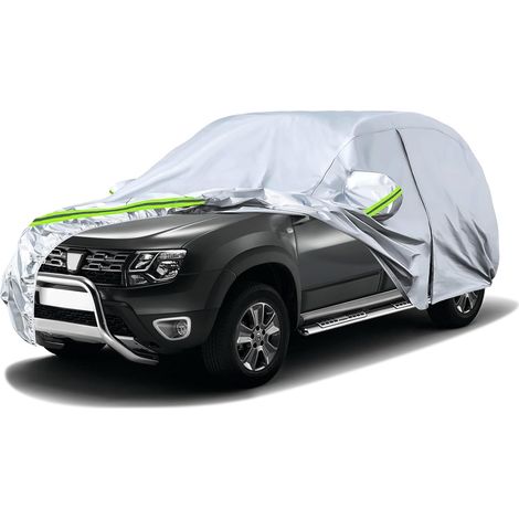 Housse de Voiture Adaptée pour Dacia Duster 2010-2024, Housse de Garage Complète Argentée étanche avec Porte Zippée pour Neige, Pluie, Protection Tous Temps,Personnalisé pour Dacia Duster 2010-2024 (1/5)