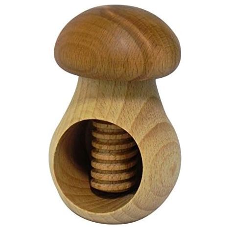 Casse-noisette en bois de hêtre naturel - très solide - champignon marron clair(BR) (1/4)