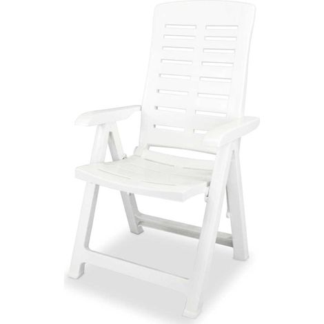 Maison Exclusive - Sedie pieghevoli reclinabili, 4 pezzi, in plastica bianca (1/5)