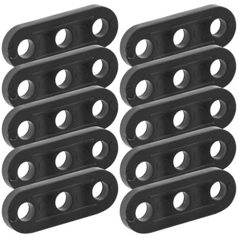Lot de 10 tendeurs corde 3 trous pour camping en plein air - tente, accessoire camping, Noir , Taille unique (1/5)