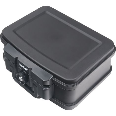 HMF 250451 Feuerfeste Wasserdichte Dokumentenbox, Dokumentenkassette, Geldkassette DIN A5, Schwarz (1/5)