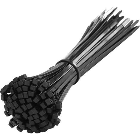 500 Pièces Serre-Câble, 200 mm x 3,6 mm, Attaches de Câble en Nylon pour Le Bureau à Domicile, Autobloquant Collier Serrage Plastique, Noir (1/5)