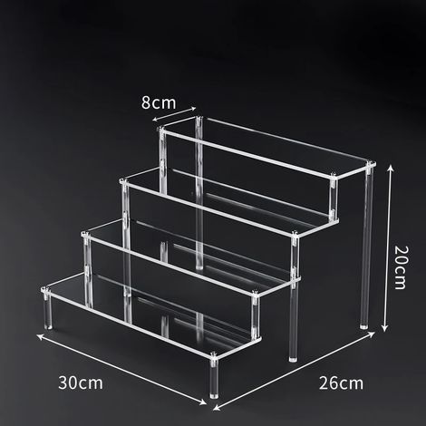 (D5208-3008-4T) Présentoirs en acrylique transparents pour figurines en argile, présentoir à desserts, présentoir à parfums, vitrine W-10 (1/5)