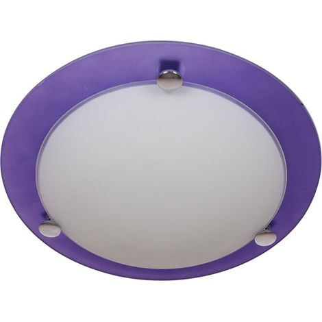 Plafoniera terra rotonda 1xe14 h.8xd.25cm melanzana/bianco