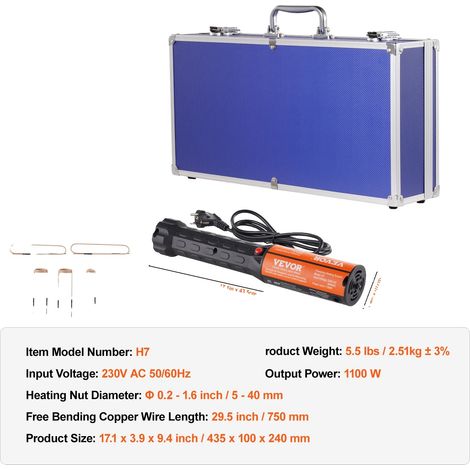 Chauffage par induction, conception portable, élimination efficace de la rouille, Noir 8 pcs (1/2)