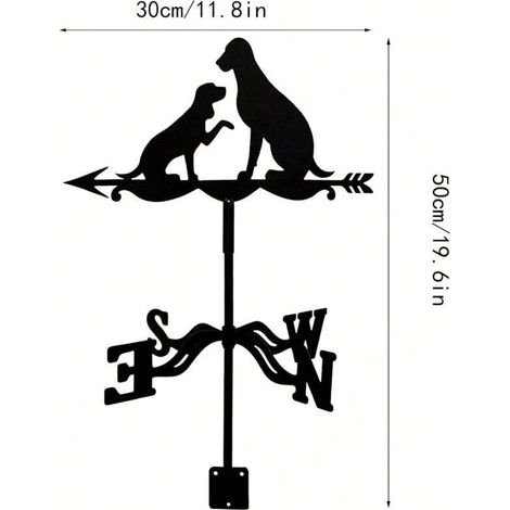 Deux chiens indicateur de direction du vent décoration de jardin indicateur de direction de cour bannière tapisserie décoration de chambre drapeau (1/5)