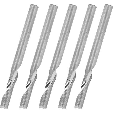 Fraise à rainurer spirale tungstène 5 pièces pour bois, diamètre 3.175 mm, longueur 12 mm