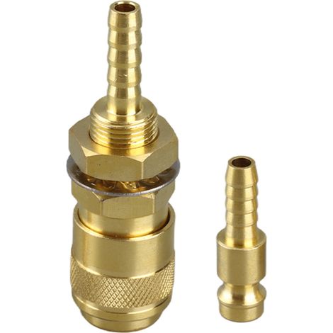 [JAMAIS UTILISÉ]Raccord rapide M6 pour gaz et eau, compatible avec les torches de soudage MIG et TIG (or). (1/5)
