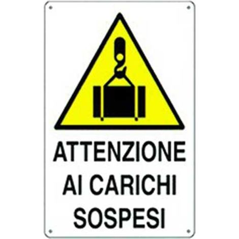 Cartello di pericolo attenzione ai carichi sospesi in polionda cm 50x70 (1/2)