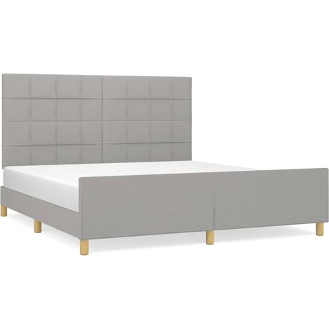 Lit double,Lit adulte,Cadre de lit sans matelas gris clair 180x200 cm tissu CFW6583066 (1/5)
