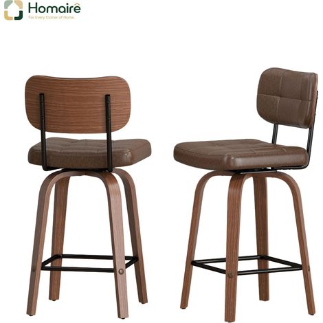 Chaise de salle à manger en métal noyer 44 x 49 x 94 cm HOMAIRE (1/5)