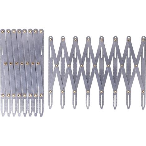 Geeignetes, ausziehbares Nähmaß, 16 cm/6,3 Zoll verstellbares Lineal, gleichmäßiger Aluminium-Teiler für den Haushaltsgebrauch, multifunktionales DIY-Vorhangzubehör für Ösenknopflöcher