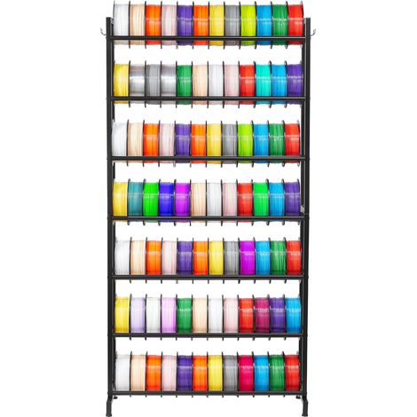 Support de Rangement de Filaments 7 Niveaux, Étagère de Stockage de Filaments d'Imprimante 3D, Porte-bobines de Filament, Charge 54,4 kg par Niveau, pour Studio d'Impression 3D, Atelier, Noir (1/5)