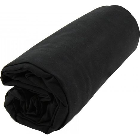 Drap Housse Uni bonnet 30 cm 100% Coton Noir 140x190 cm (1/3)